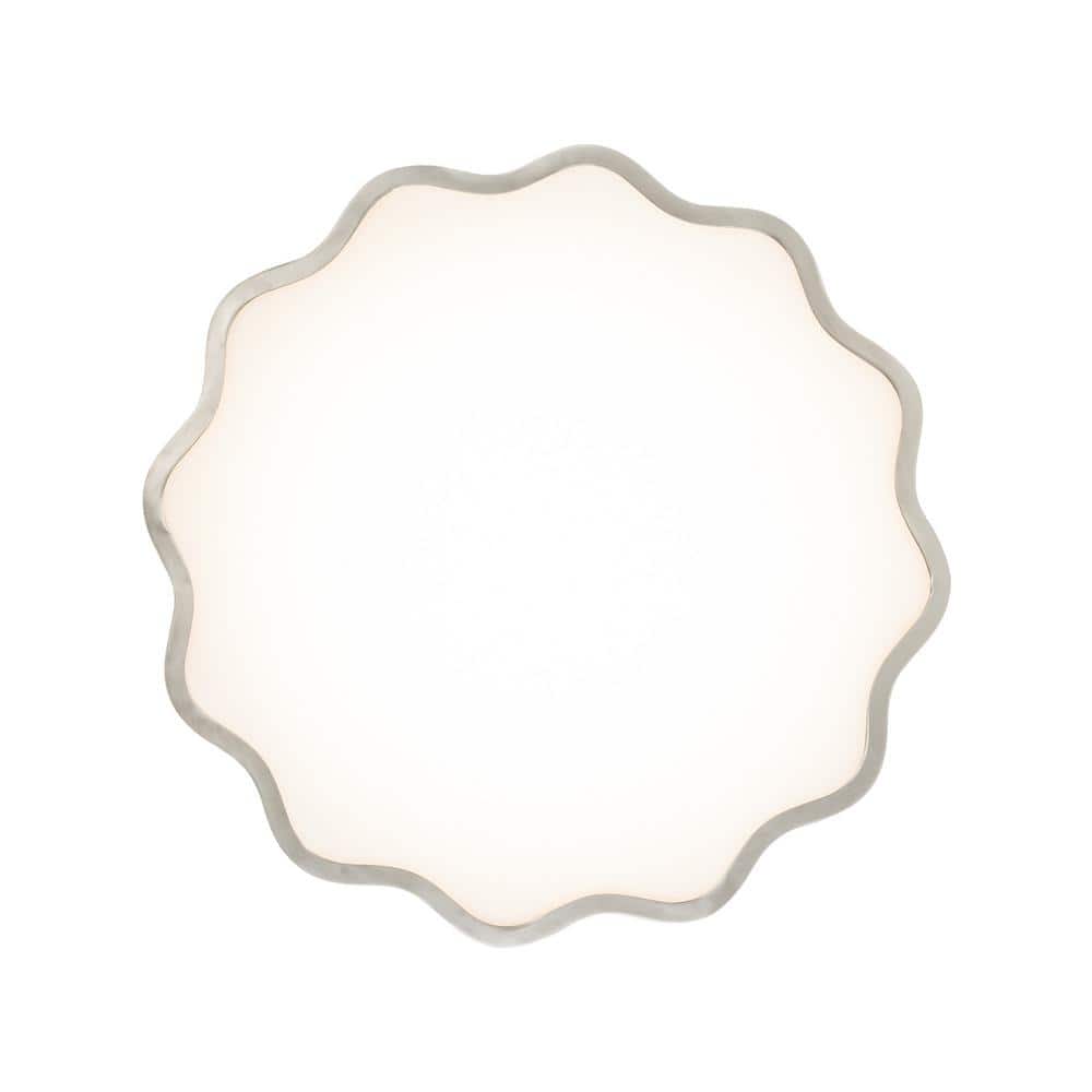 Vaughan 16" Brushed Nickel LED Flush Mount with White Shade