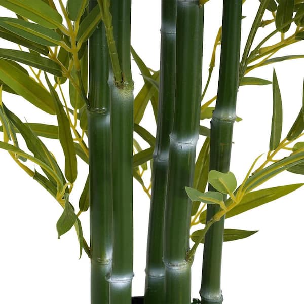 2 Pcs 5 ft. Artificial Bamboo Tree with Black Pot N2413Z0Q209