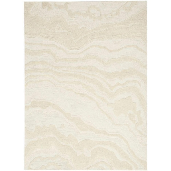 Graceful Ivory 4 ft. x 6 ft. Abstract Contemporary Area Rug