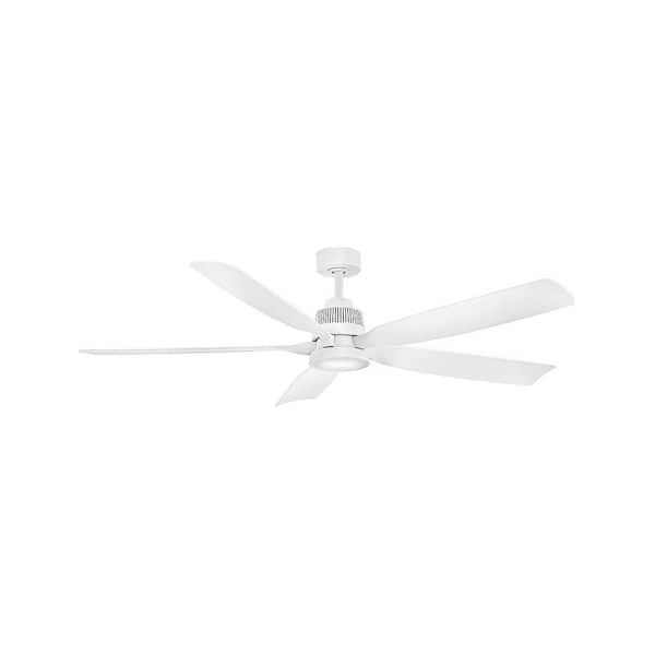 Bodin 64.0 in. Indoor/Outdoor Integrated LED Matte White Ceiling Fan with Remote Control