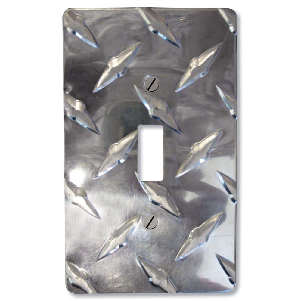 Amerelle Diamond Silver 1-Gang Aluminum Toggle Wall Plate