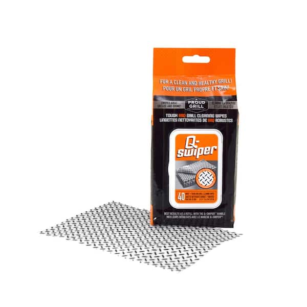 PROUD GRILL COMPANY 40-Count Q-Swiper BBQ Grill Cleaning Wipes Refill
