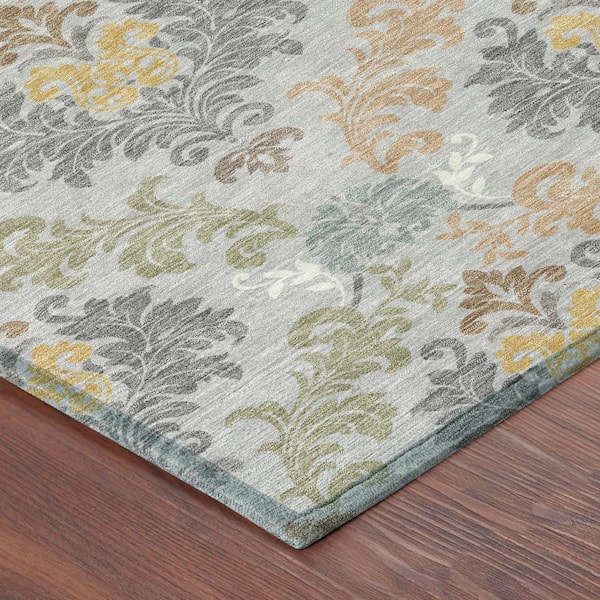 Chantille Machine Washable Indoor/Outdoor Abstract ACN2544 Silver 2 ft. x 3 ft. Accent Rug