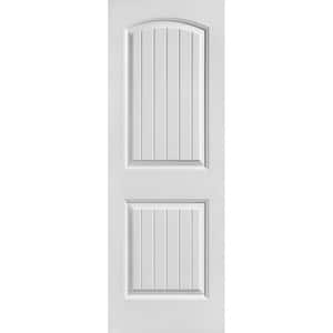 28 in. x 80 in. 2 Panel Cheyenne Smooth Camber Top Plank Hollow Core Primed Composite Interior Door Slab