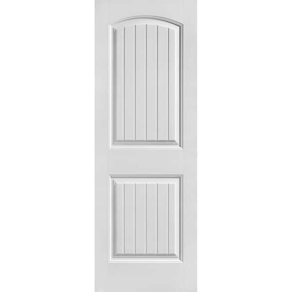 Masonite 28 in. x 80 in. 2 Panel Cheyenne Smooth Camber Top Plank Hollow Core Primed Composite Interior Door Slab