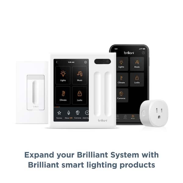 kærlighed massefylde Ansvarlige person Brilliant Smart Home Control (2-Switch Panel) for Alexa, Google Assistant,  Apple HomeKit, Ring, Sonos and More BHA120US-WH2 - The Home Depot