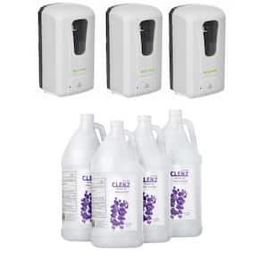 40 oz. Automatic Wall Mount 3-Piece Gel Hand Sanitizer Dispenser with Case of 1 Gal. Gel Sanitizer