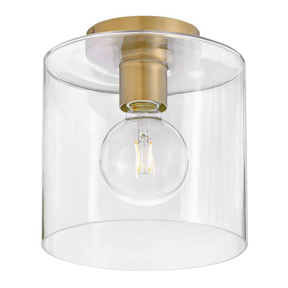 Pippa Clear Glass Brass 1-Light Flush Mount