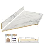 Wilsonart 8 ft. Left Miter Laminate Countertop Kit Included in Calcutta Marble with Full Wrap Ogee Edge and Backsplash