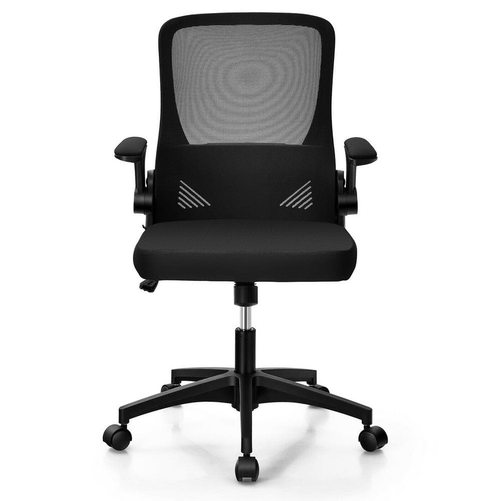 ANGELES HOME Black Sponge Office Chair with Flip-Up Arms and Foldable Backrest SA10-9CB171DK - The Home Depot