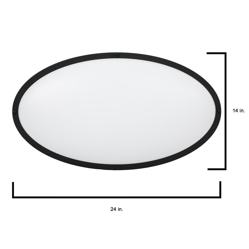 Matte Black Contemporary 24" LED Flush Mount Ceiling Light