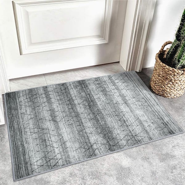 Clorox 2-ft x 3-ft Gray Rectangular Indoor Door Mat