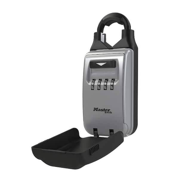 Master Lock Key Lock Box for Knobs and Lever Door Handles, Adjustable Shackle and Resettable Combination
