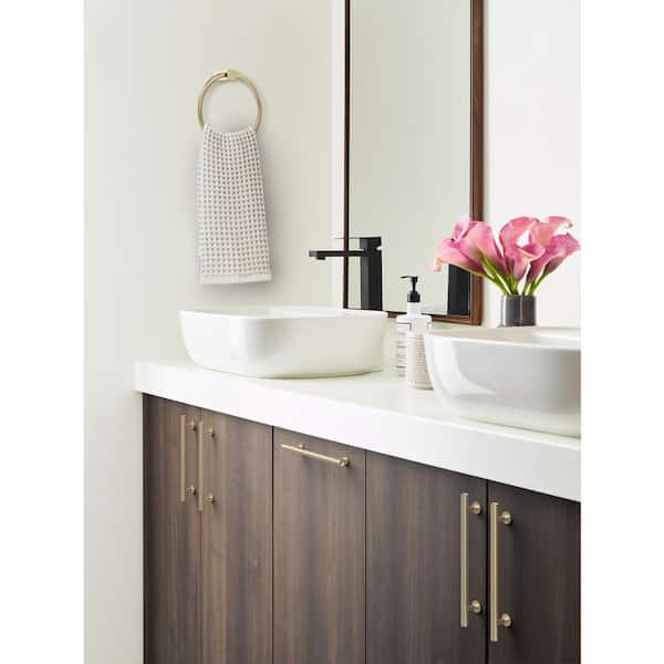 Radius 6-5/16 in. (160mm) Modern Golden Champagne Bar Cabinet Pull