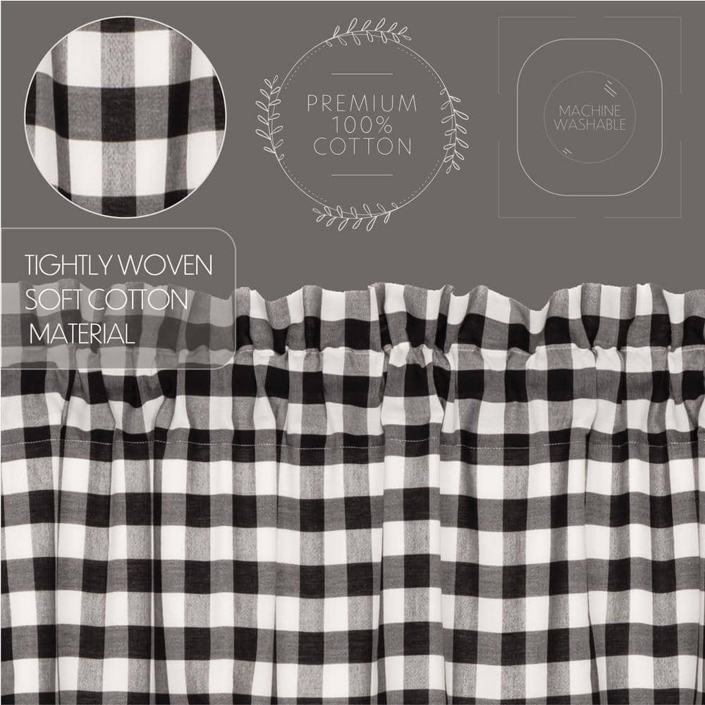 Annie Buffalo Black Check Blackout Cotton Window Panel 84x50