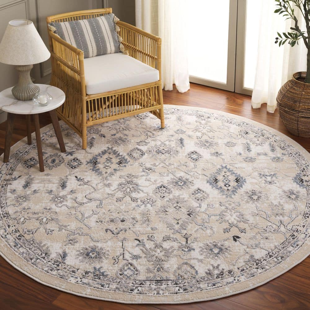 Quincy 7 ft. x 7 ft. Ivory/Beige Oriental Round Rug price history on PriceWatchPro