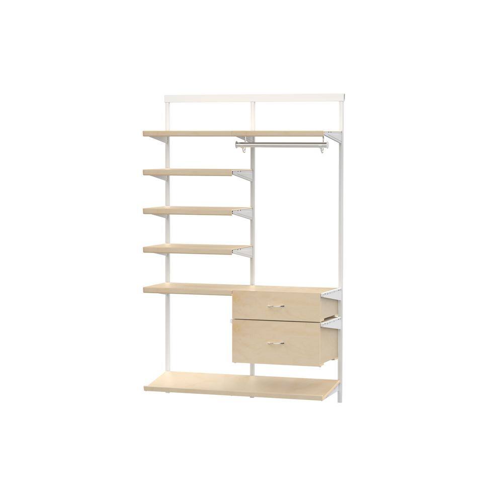 Everbilt Genevieve 4 ft. Birch Adjustable Closet Organizer Long Hanging