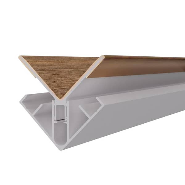 Alusions 2.63 in. x 2.69 in. x 8 ft. Peruvian Teak Composite Aluminum Inside Corner Trim Kit for .5 in. Board