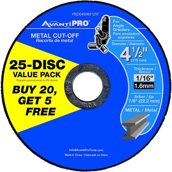 Avanti Pro 4-1/2 in. x 1/16 in. x 7/8 in. Thin Kerf Metal Cut-Off Disc (25-Pack)