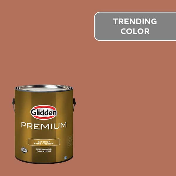Glidden Premium 1 gal. PPG1067-5 Copper Beech Satin Exterior Latex Paint