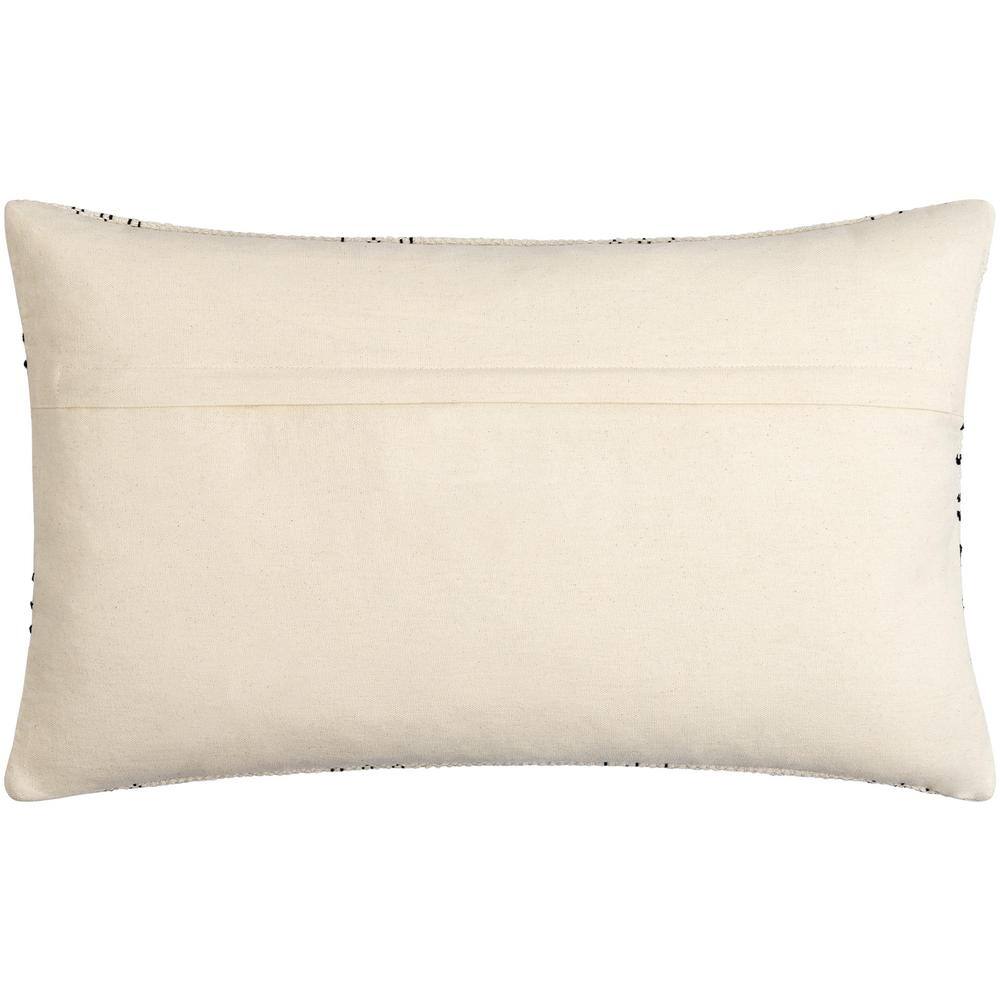 Myrna Beige and Black Cotton Rectangular Accent Pillow