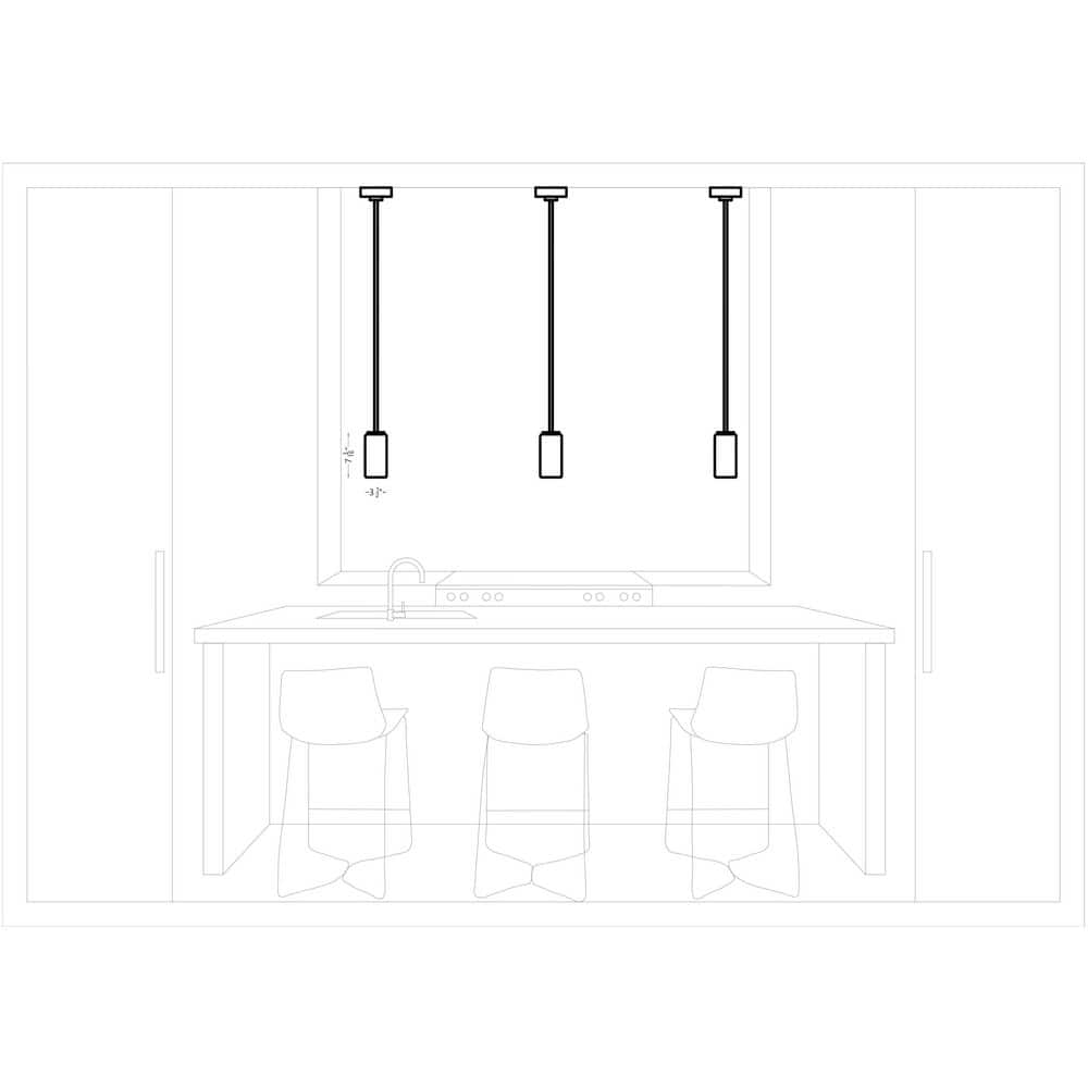 Alturas Mini-Pendant Light in Brushed Nickel with Etched White Glass