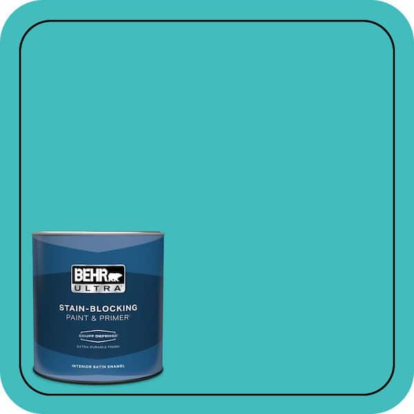 BEHR ULTRA 1 qt. #P460-4 Lagoon Rock Extra Durable Satin Enamel Interior Paint & Primer