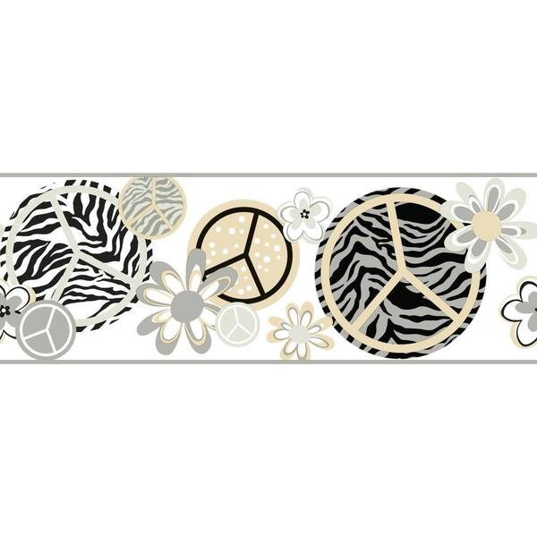 York Wallcoverings Cool Kids Peace/Zebra Wallpaper Border