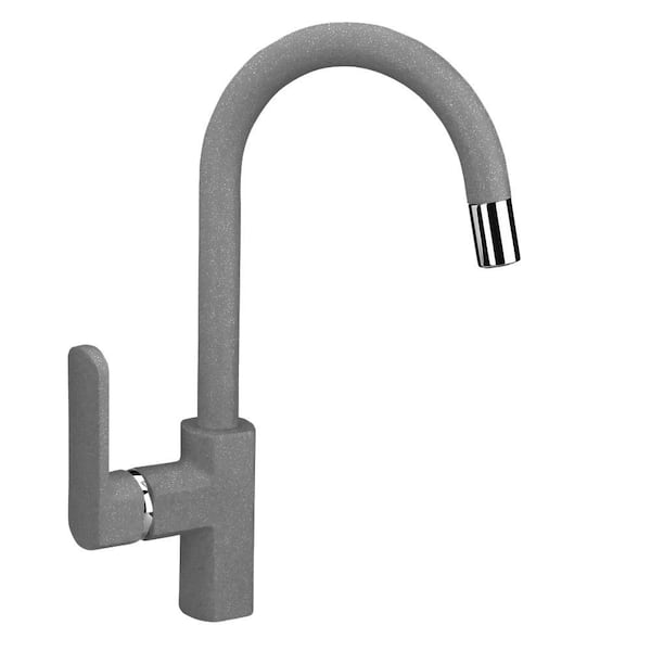 LaToscana Single Handle Titanium 14.6 in. H Pull Down Sprayer Kitchen Faucet with 180° Swivel Spout