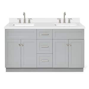 ARIEL Hamlet 37 In. W X 22 In. D X 36 In. H Bath Vanity In Grey With ...