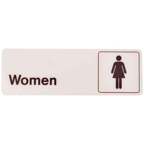 HY-KO 3 in. x 9 in. Plastic Women Sign