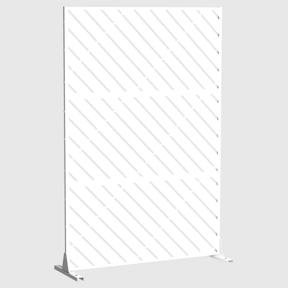 Bernard 16 in. L x 47 in. W x 72 in. H Galvanized Metal Wall Sculptures Privacy Screens Garden Outdoor Fence in White price history on PriceWatchPro