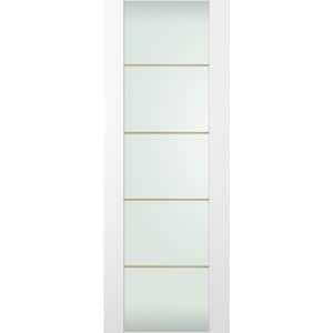 Smart Pro H3G 4H Gold 18 in. x 80 in. No Bore Solid Composite Full Lite Frosted Glass Polar White Interior Door Slab