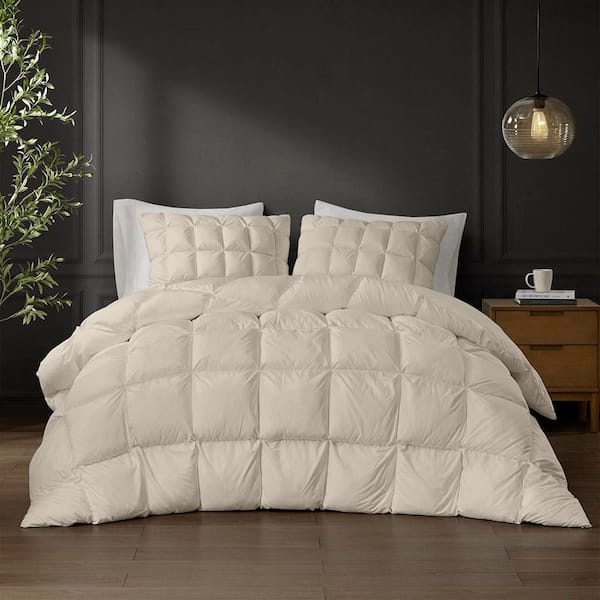 Stay Puffed Tan King/Cal King Overfilled Down Alternative Comforter
