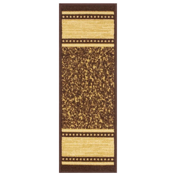 Brown Ottomanson Ottohome Collection Stair Tread 8.5" X 26" Pack of 7 