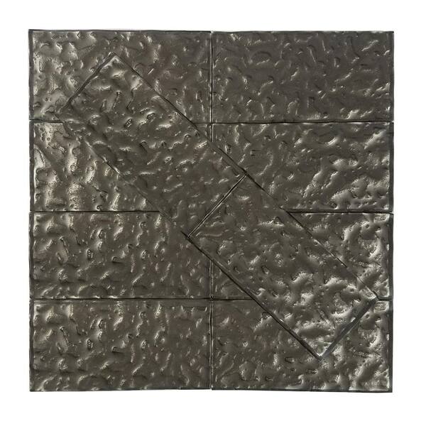 ABOLOS Metallics Amber Bay Brown Subway 3 in. x 6 in. Glossy Glass Wall Tile (1 Sq. ft./Pack)