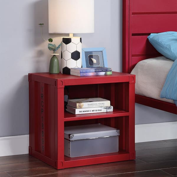 Acme Furniture Cargo 20 in. W Nightstand Red