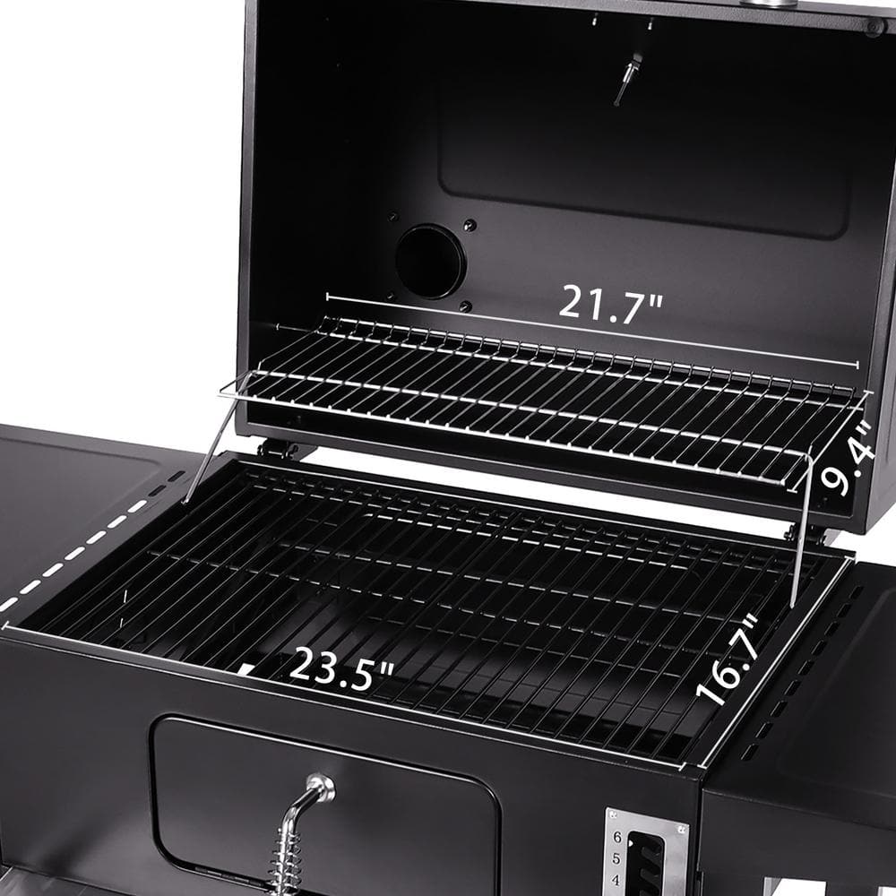 Royal Gourmet 24-Inch Black Charcoal BBQ Grill with Smoker