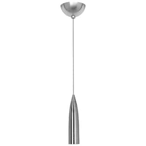 Odyssey 2 in. 1-Light Brushed Steel Pendant with Brushed Steel Steel Shade (Canopy Included)