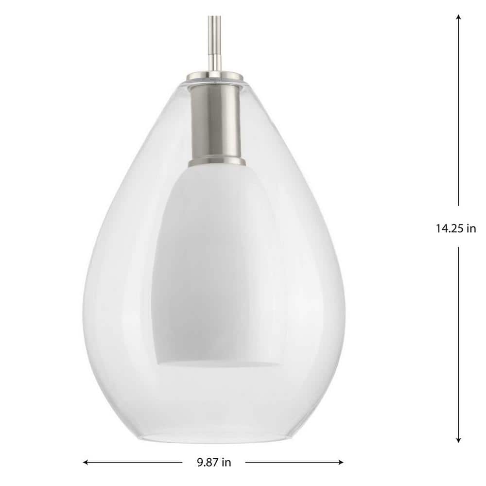 Carillon Brushed Nickel Glass Bell Pendant Light