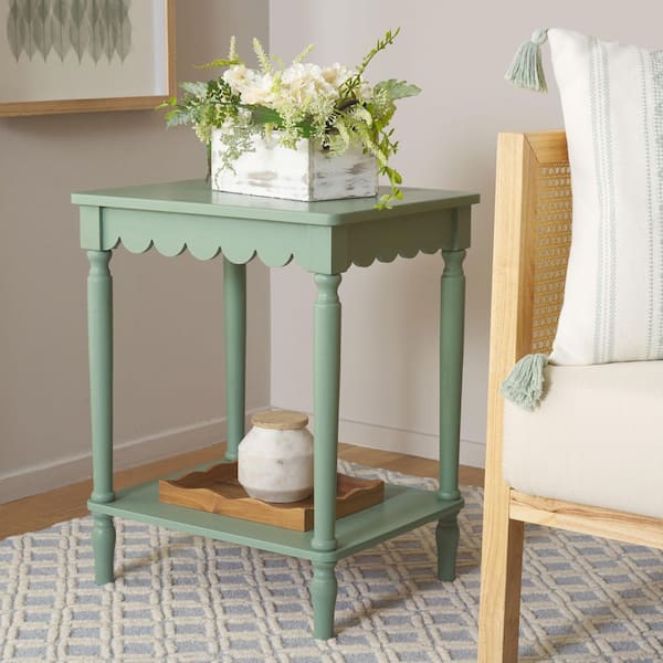 Haven 19.5 in. Sage Green Wood End Table