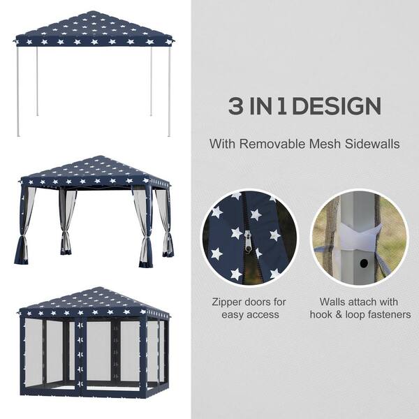 Otryad 10 ft. x 10 ft. Star Pattern Pop Up Canopy Tent with