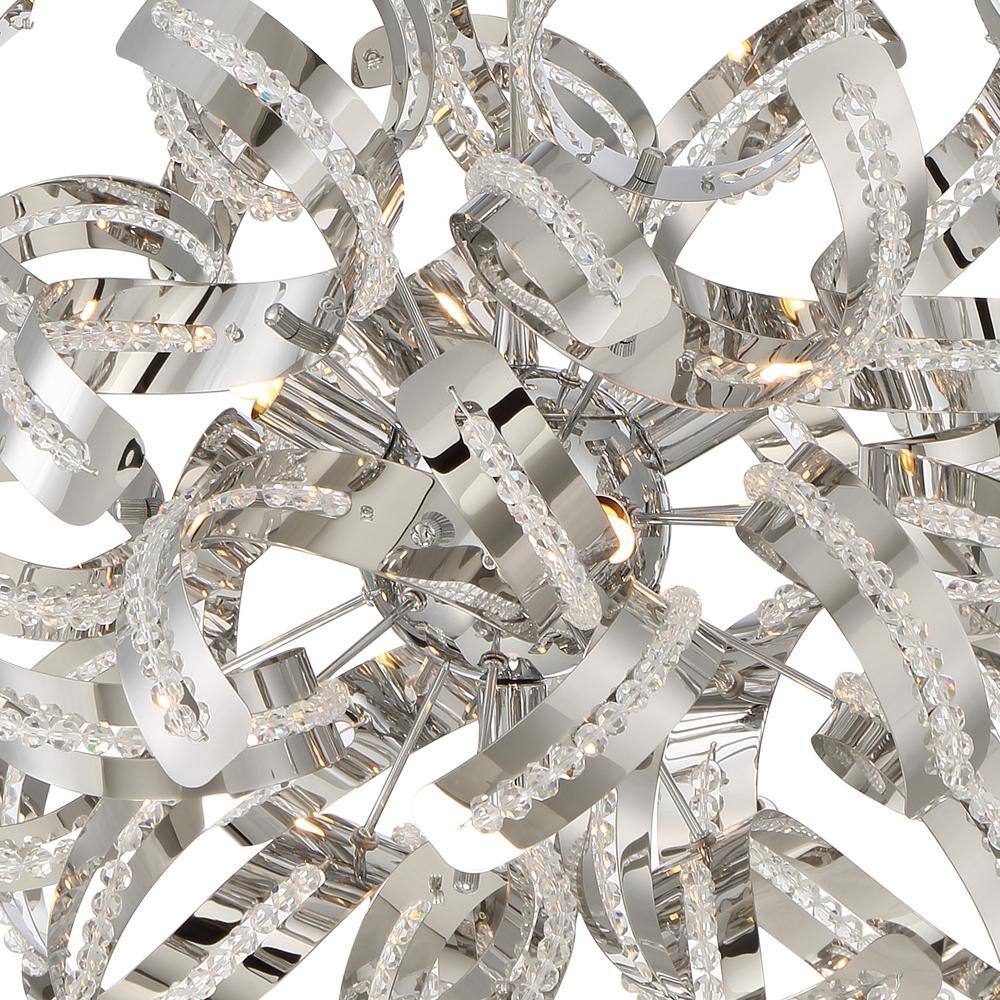 Quoizel 17" Crystal Chrome Modern Ribbon Pendant Light