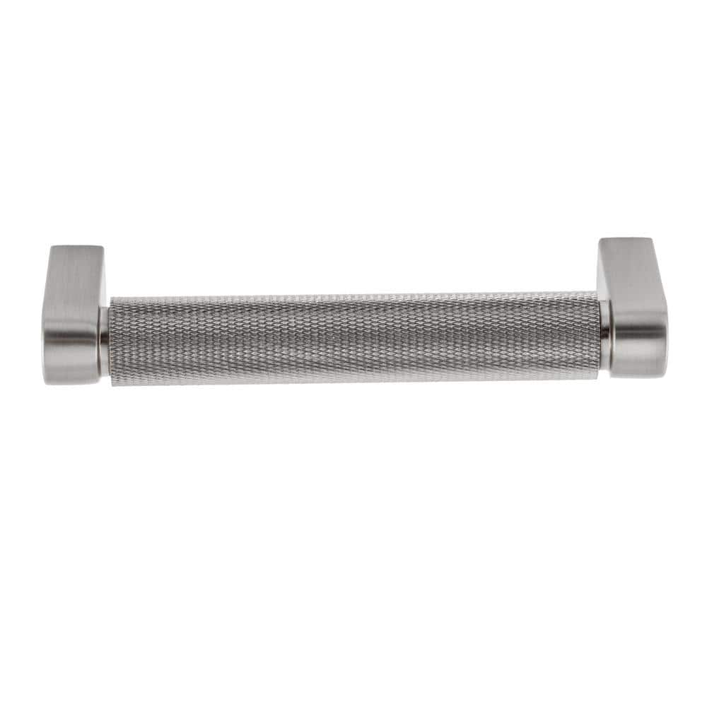 Kent Knurled Satin Nickel 4" Bar Pull with Mounting Hardware