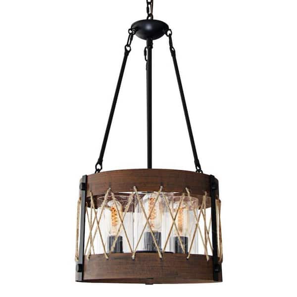 INNOBULE 3-Light Black Chandelier