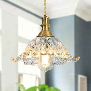 Merbotin RayHome 60W 11in. 1-Light Vintage Amber Pendant Light w