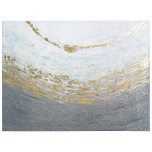 ''Golden Tundra'' by Martin Edwards Textured Metallic Abstract Hand Painted Wall Art 30 in. x 40 in.