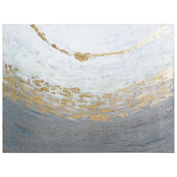"Golden Tundra" by Martin Edwards Textured Metallic Abstract Hand Painted Wall Art 30 in. x 40 in.