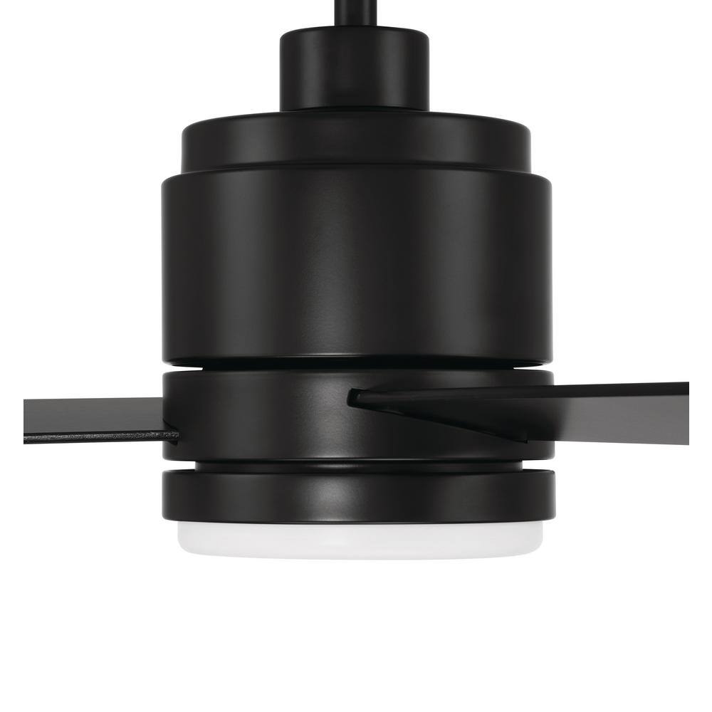 Flat Black 52" Ceiling Fan with Frost White Acrylic Light