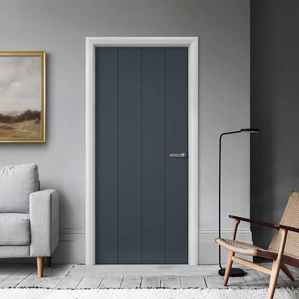 CALHOME 30 in. x 96 in. Hollow Core Charcoal Gray Painted